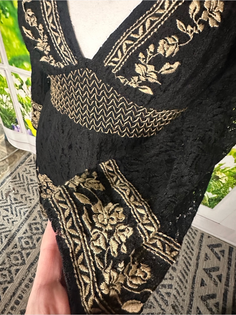 Flying Tomato Black Dress with Cream Embroidery - Picture 4 of 7